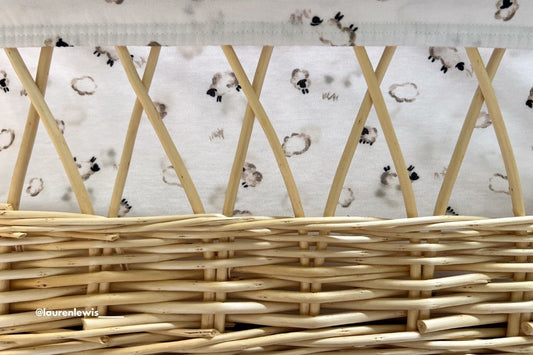 Wicker Moses Basket Jersey Organic Cotton Liner