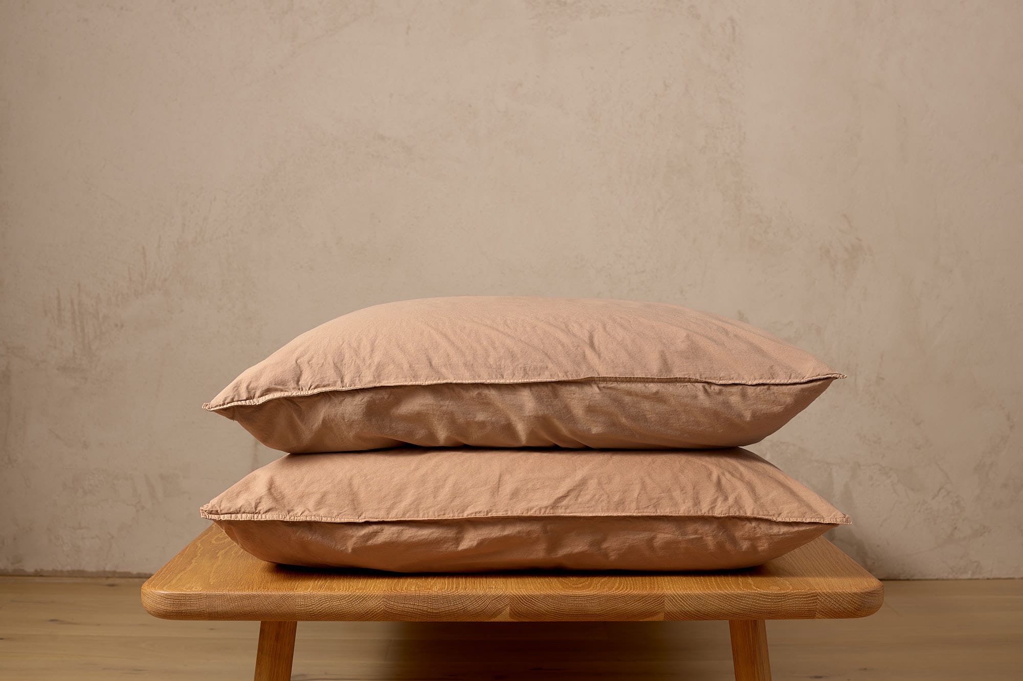 Clay Standard Washed Organic Cotton Pillowcases