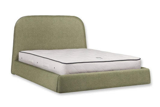 The Braunton Bed | Slubby_Linen - Pesto