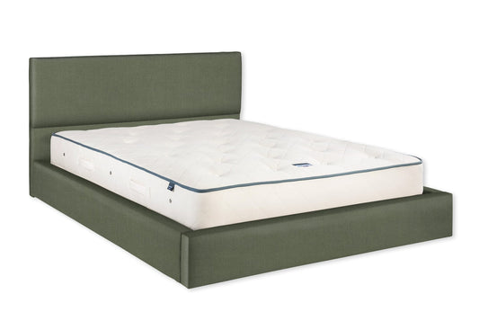 The Exmouth Bed | Cotton_Velvet - Eucalyptus
