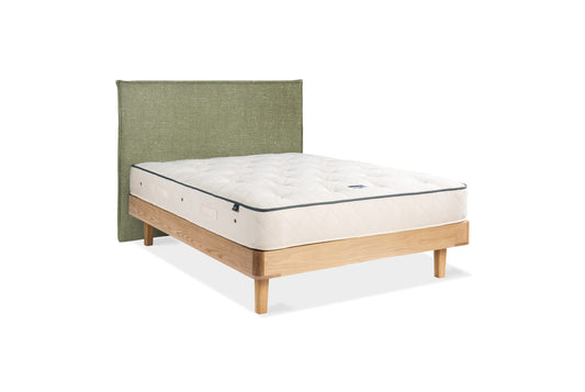The Haldon Bed | Slubby_Linen - Pesto
