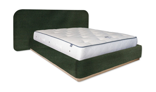 The Halstock Bed | Cotton_Velvet - Evergreen