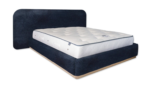 The Halstock Bed | Cotton_Velvet - Marine