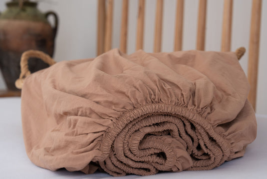 Clay Washed Organic Cotton Deep Fitted Sheet