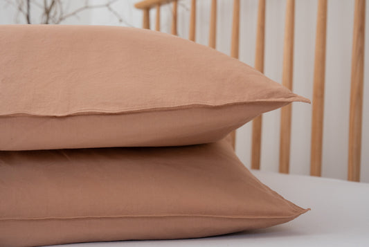 Clay Standard Washed Organic Cotton Pillowcases (pair)