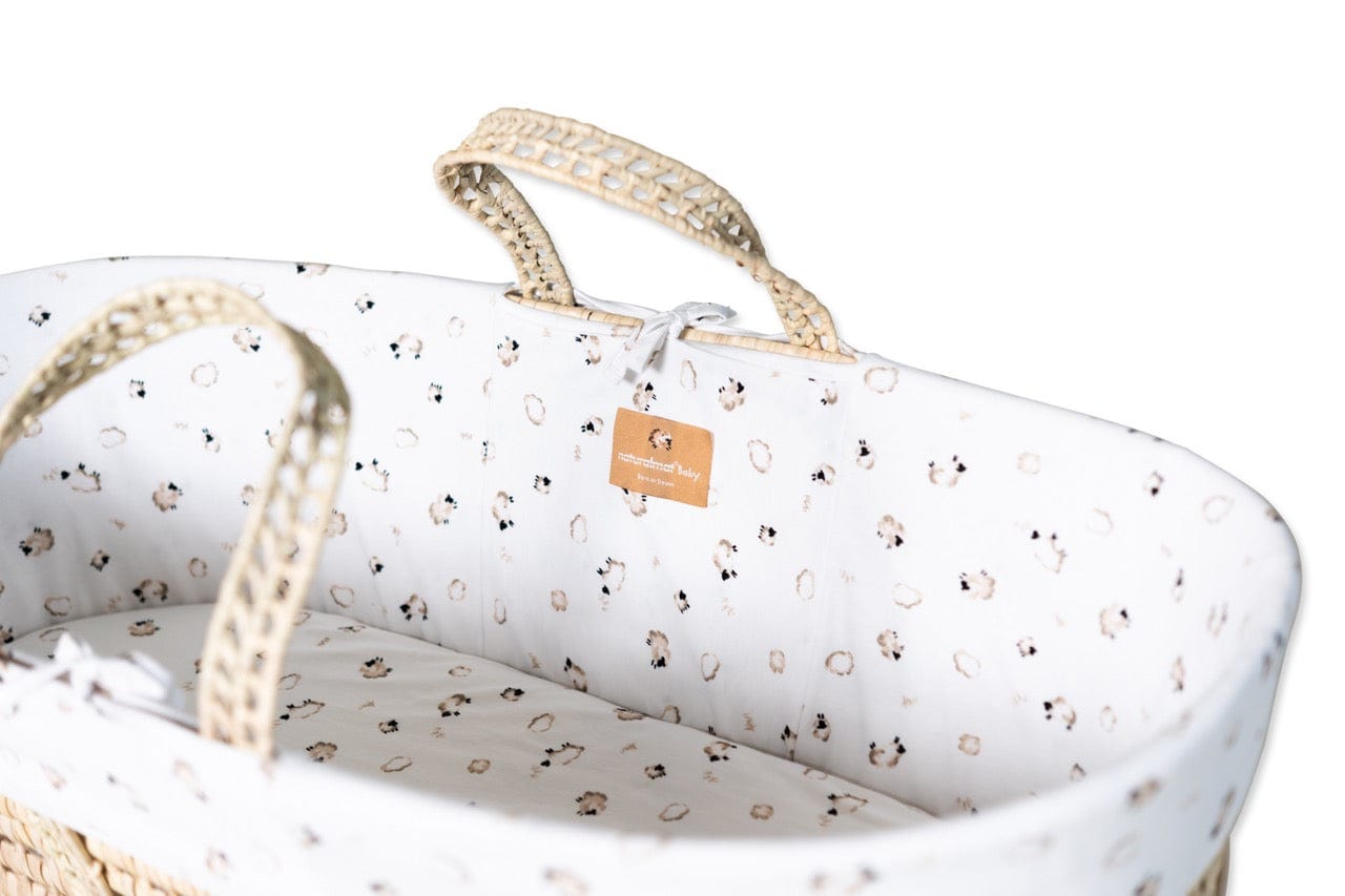 Palm Leaf Moses Basket Jersey Organic Cotton Liner