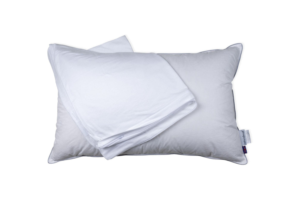 Quilted Pillow Protectors (Pack Of 2 Or 4) – Polycotton, Anti-Allergy, Zippered, White – 74cm X 48cm (Standard Size)