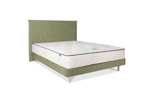 The Prideaux Bed | Slubby_Linen - Pesto