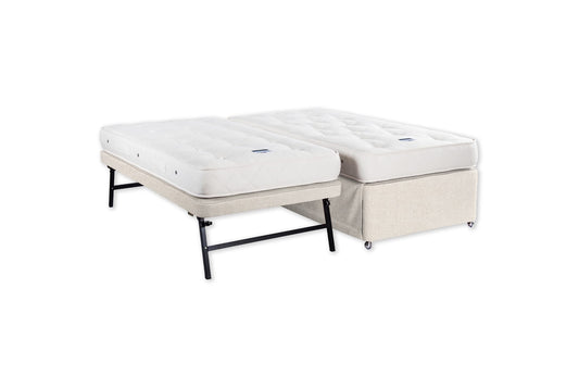 The Tarka Trundle Bed and Mattress | Linara_Cotton_Linen - Porridge
