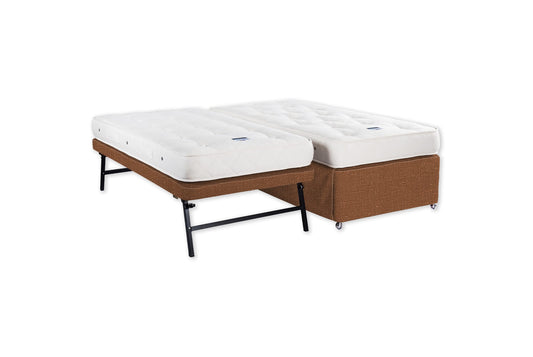The Tarka Trundle Bed and Mattress | Slubby_Linen - Clove