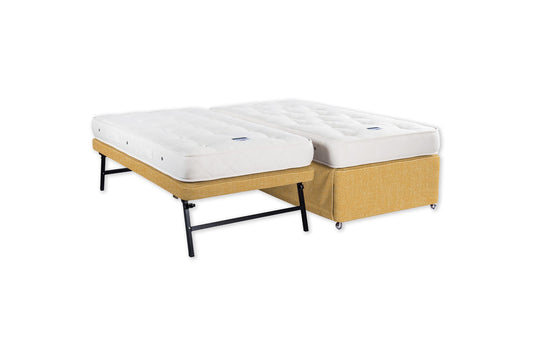 The Tarka Trundle Bed and Mattress | Slubby_Linen - Tobacco