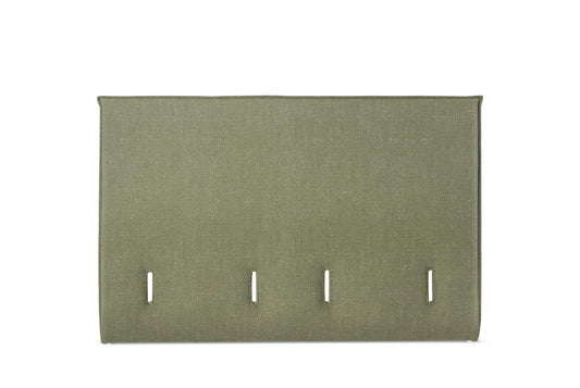 The Low Prideaux Headboard | Slubby_Linen - Pesto