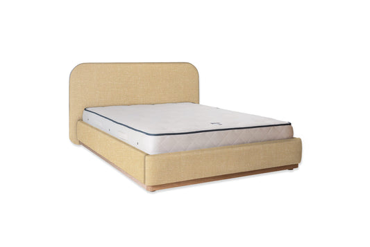 The Narrow Halstock Bed | Slubby_Linen - Havana