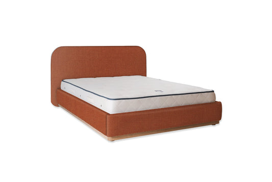 The Narrow Halstock Bed | Washed_Linen - Tangerine
