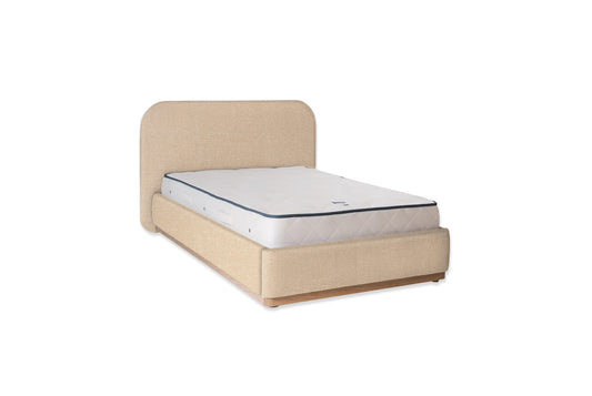 The Narrow Halstock Bed | Slubby_Linen - Powder