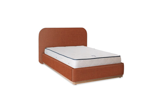 The Narrow Halstock Bed | Washed_Linen - Tangerine