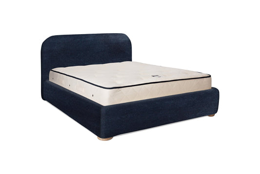 The Budleigh Bed | Cotton_Velvet - Marine
