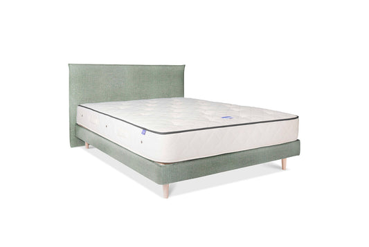 The Low Prideaux Bed | House_Wool - Slate Green