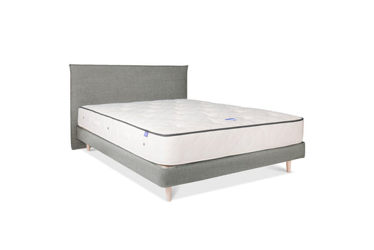 The Low Prideaux Bed | Linara_Cotton_Linen - French Grey