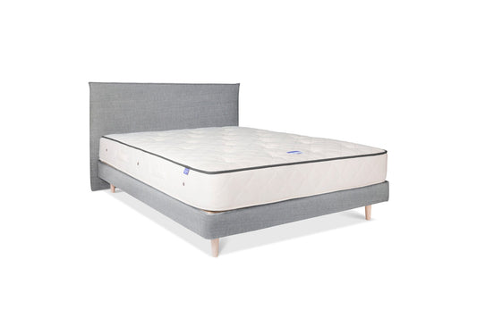 The Low Prideaux Bed | Linara_Cotton_Linen - Harbour Grey