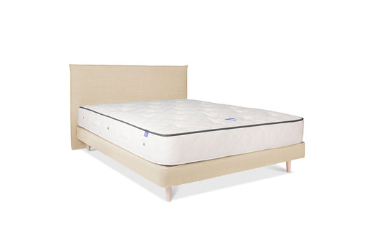 The Low Prideaux Bed | Linara_Cotton_Linen - Putty