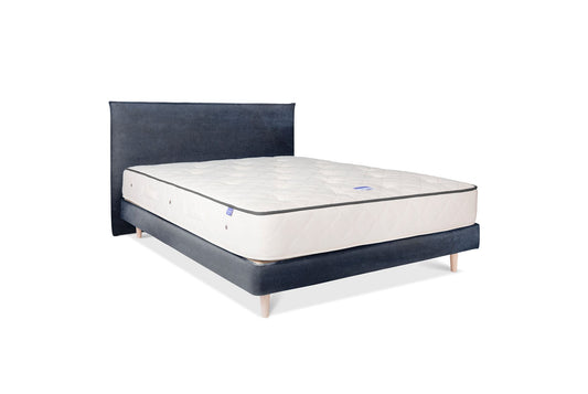 The Low Prideaux Bed | Cotton_Velvet - Marine