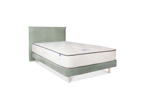 The Low Prideaux Bed | House_Wool - Slate Green