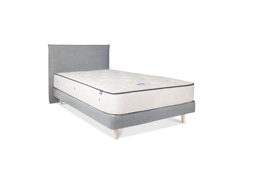 The Low Prideaux Bed | Linara_Cotton_Linen - Harbour Grey