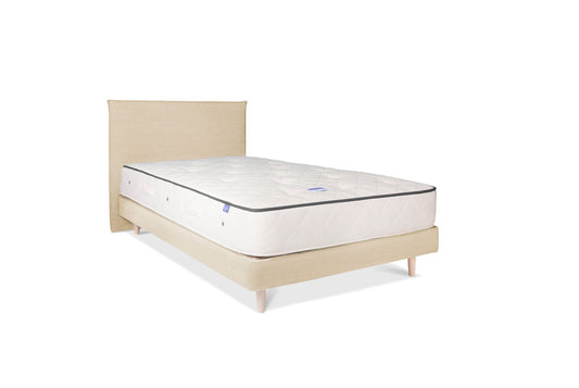 The Low Prideaux Bed | Linara_Cotton_Linen - Putty