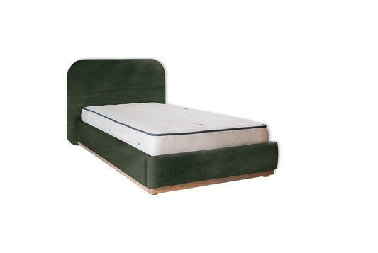 The Narrow Halstock Bed | Cotton_Velvet - Evergreen