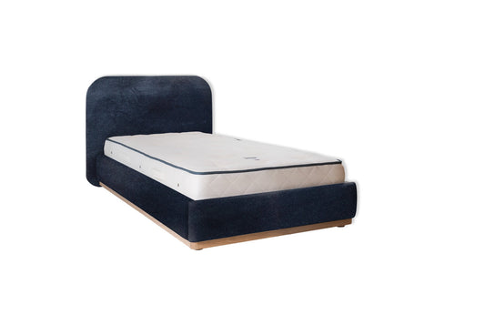 The Narrow Halstock Bed | Cotton_Velvet - Marine
