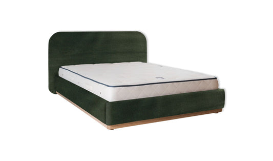 The Narrow Halstock Bed | Cotton_Velvet - Evergreen