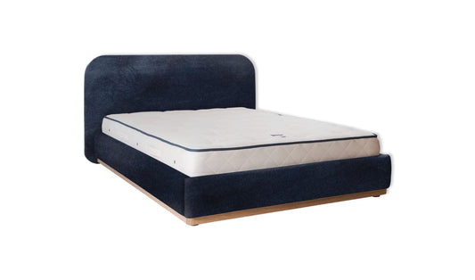 The Narrow Halstock Bed | Cotton_Velvet - Marine